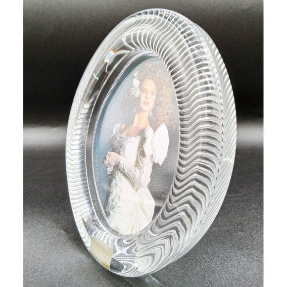 Mikasa Oval Shaped Ribbed Crystal Picture Frame Vintage 6.5 Inches Heavy 1980s - Picture 6 of 12